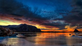 Sunset landscapes norway arctic wallpaper