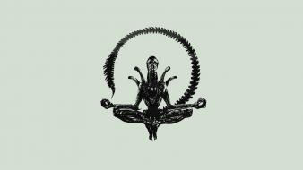 Minimalistic xenomorph alien meditation