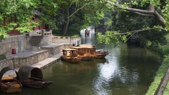 Nature trees china dock wallpaper