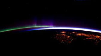 Outer space earth aurora wallpaper