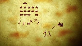 Space invaders artwork cave art retro games wallpaper
