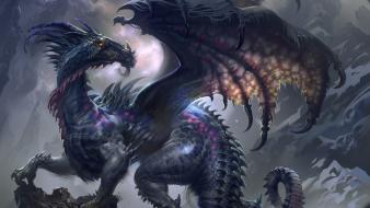 Wings dragons fantasy art beast artwork wallpaper