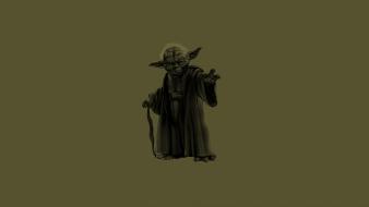 Yoda soup cane simple background dark green wallpaper