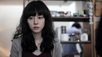 Asians korean lim soojung bangs black hair wallpaper