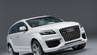 Cars audi vehicles q7 white suv v12 german wallpaper