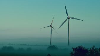 Landscapes windmills renewable energy wallpaper