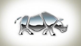 Minimalistic animals shape rhinoceros digital art 3d