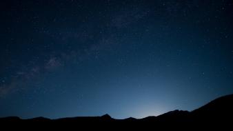 Mountains landscapes outer space night stars wallpaper