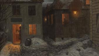 Paintings houses town theodor kittelsen