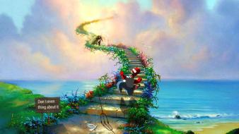 Simpsons awsome sign fun stairway to skies wallpaper