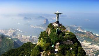 Landscapes brazil rio christ the redeemer wallpaper