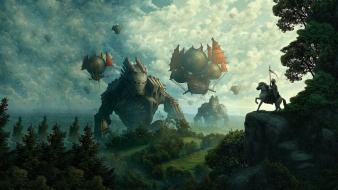 Landscapes forest fantasy art wallpaper