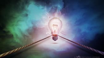 Light bulbs web design creativity colors wallpaper