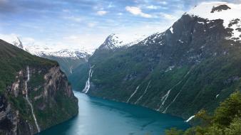 Mountains landscapes nature norway rivers fjord wallpaper