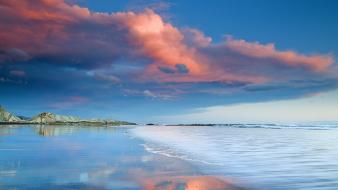 Sand lilac damp volume evening sky sea wallpaper