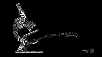 Science design quotes typography artwork microscope background wallpaper