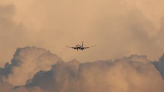 Sunset clouds aircraft boeing aviation 737 ryanair wallpaper