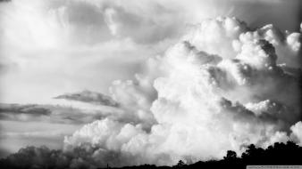 Black and white clouds nature skyscapes wallpaper