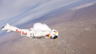 Bull base jumping jump felix baumgartner stratos wallpaper