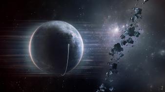 Outer space planet earth asteroids wallpaper