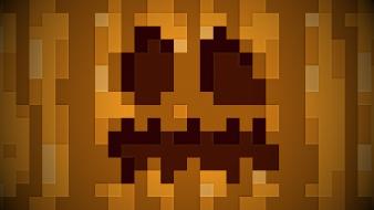Pixels minecraft sprites pumpkins wallpaper