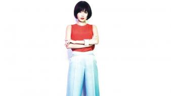 Singers choi sooyoung white background bangs black wallpaper