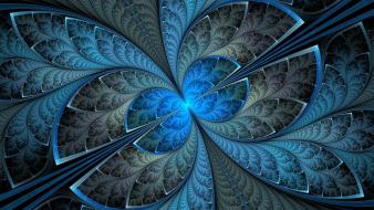 Abstract blue fractals fractal wallpaper