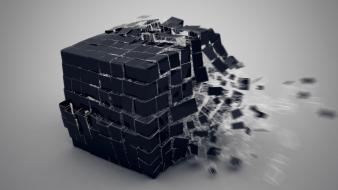 Abstract explosion cube wallpaper