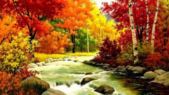 Forest rivers autumn wallpaper