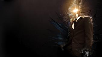 Light suit smoke tie men lamps wallpaper