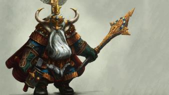 Warhammer horns armor dwarfs artwork simple background wallpaper