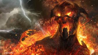 Art artwork lightning wrath of the titans