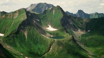 Green mountains landscapes lakes