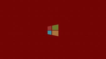 Minimalistic windows 8 logos simple background red wallpaper
