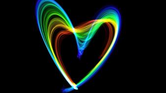 Multicolor rainbows hearts flame wallpaper
