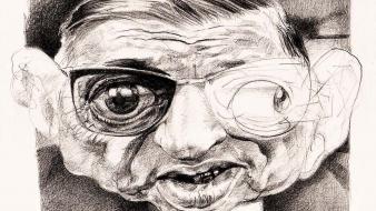 Philosophy writers caricature drawings jean-paul sartre