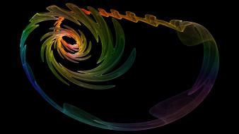 Abstract black multicolor fractals twister spinner fractal wallpaper