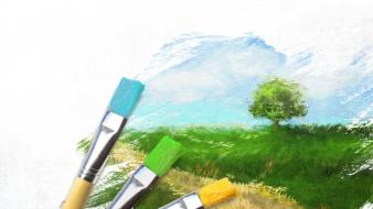 Blue grass green nature paintings