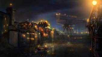 Buildings industrial concept art artwork machinery cities