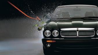 Cars glass jaguar boats champagne smash wallpaper