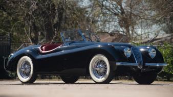 Cars jaguar roadster xk120 vintage car wallpaper