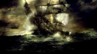 Dark ships fantasy art sea wallpaper