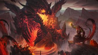 Dragons world of warcraft cataclysm thrall orc wallpaper