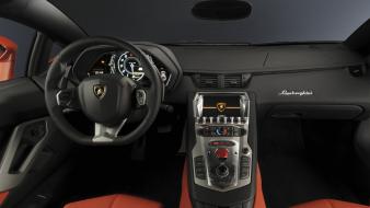 Lamborghini aventador car interiors steering wheel wallpaper