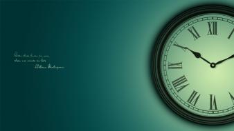 Text quotes clocks william shakespeare cyan wallpaper