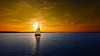 Water sunset sail boats vehicles sailboats sea wallpaper