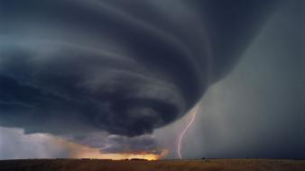 Landscapes storm lightning tornado wallpaper