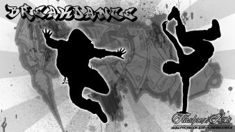 Graffiti dancers dancing breakdancing musican wallpaper