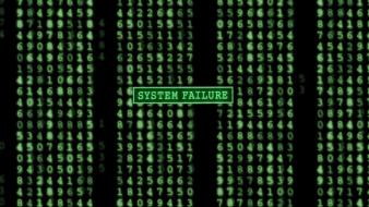 Green abstract matrix system failure wallpaper