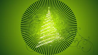 Green design vector christmas trees wallpaper